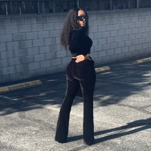 “Brittany” Velour Tracksuit (Black) - Image 2
