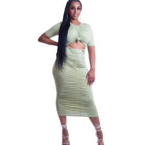 'Peek-a-Boo' Dress (Mint Green) - Image 2