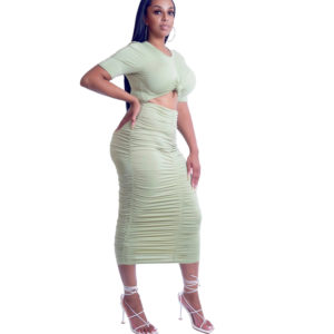 'Peek-a-Boo' Dress (Mint Green)